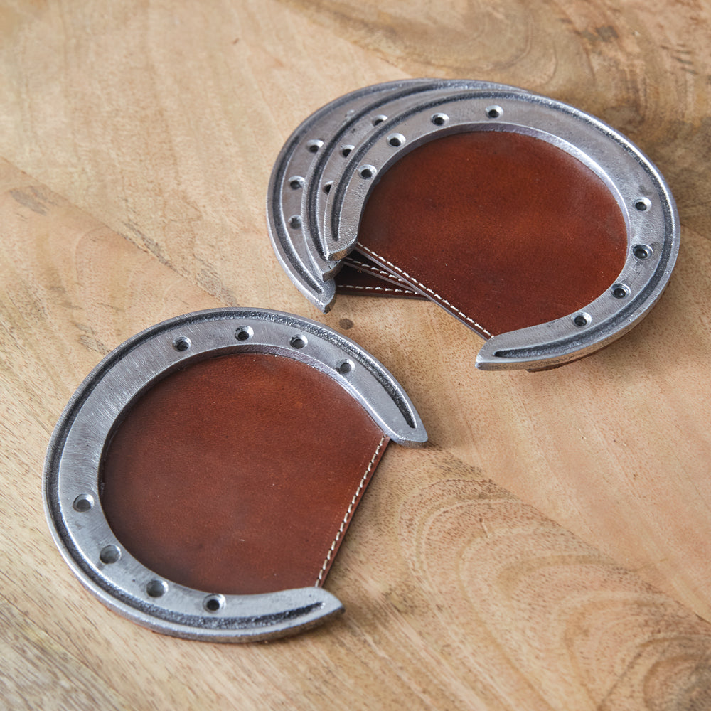 Rustic Horseshoe Coasters=Set of 4